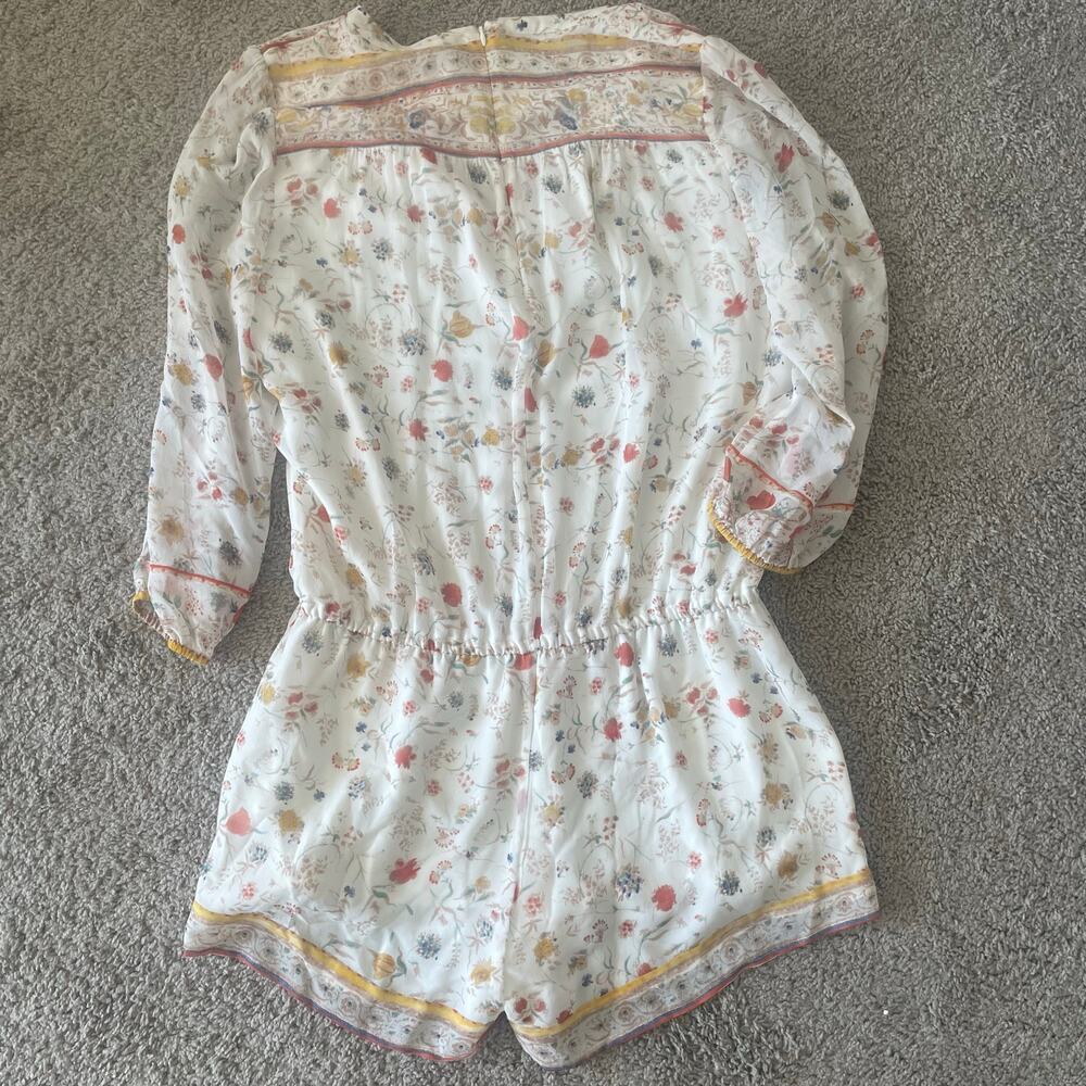NWT Joie "Weldon" Silk Romper in ivory floral print sz L - Picture 14 of 16